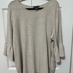 Adrianna Papell Cream Blouse with Ruffled Sleeves